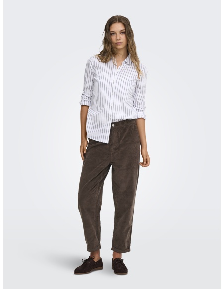 Pantalon velours Chocolate Brown ONLFLORA Longueur 32 ONLY - 1 | DOWN